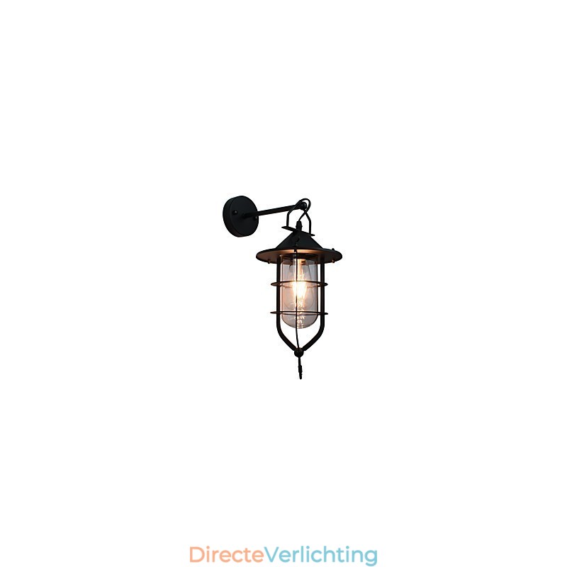 Licht geschilderde stalen wandlamp Dumb Black American Coffee Decoratie Retro wandlamp Lichtzwaardlamp op muur