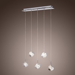 Moderne eigentijdse eiland kristal chromen hanglamp