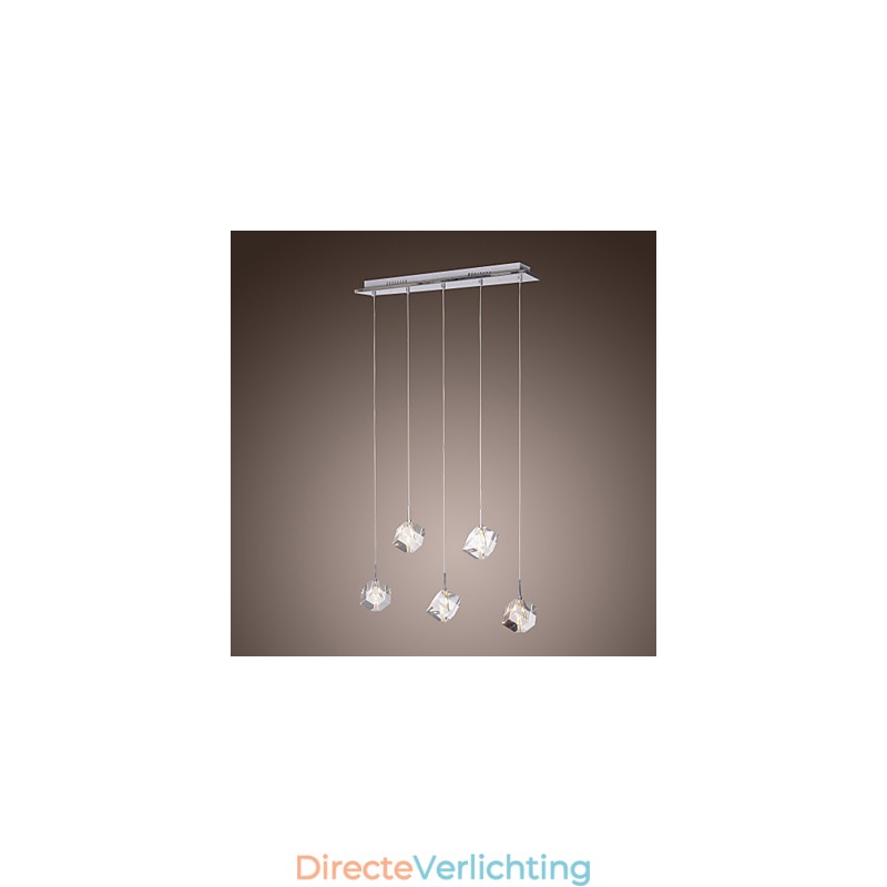 Moderne eigentijdse eiland kristal chromen hanglamp