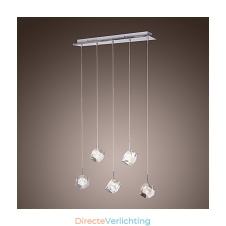 Moderne eigentijdse eiland kristal chromen hanglamp Moderne eigentijdse eiland kristal chromen hanglamp