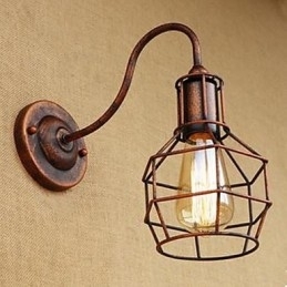 Iron Art Lange Arm Nostalgisch En Retro Creatief Karakter Roestkleur Studeerkamer Zitkamer Hoofd Van De Amerikaanse Wandlamp