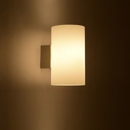 Glazen wandlamp voor metalen voet en glazen kap voor slaapkamerlamp