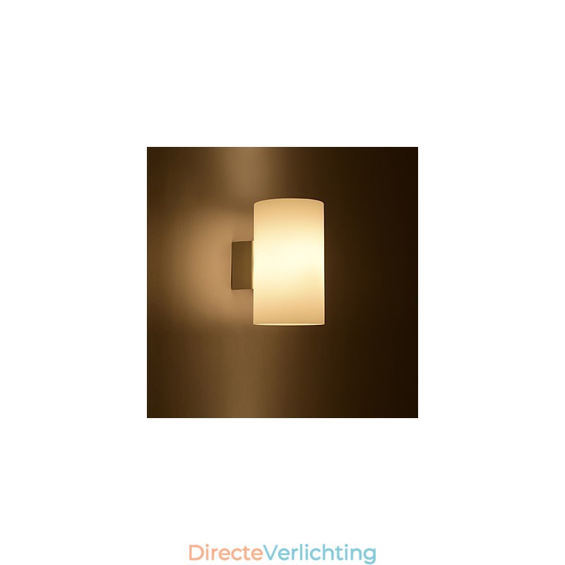 Glazen wandlamp voor metalen voet en glazen kap voor slaapkamerlamp