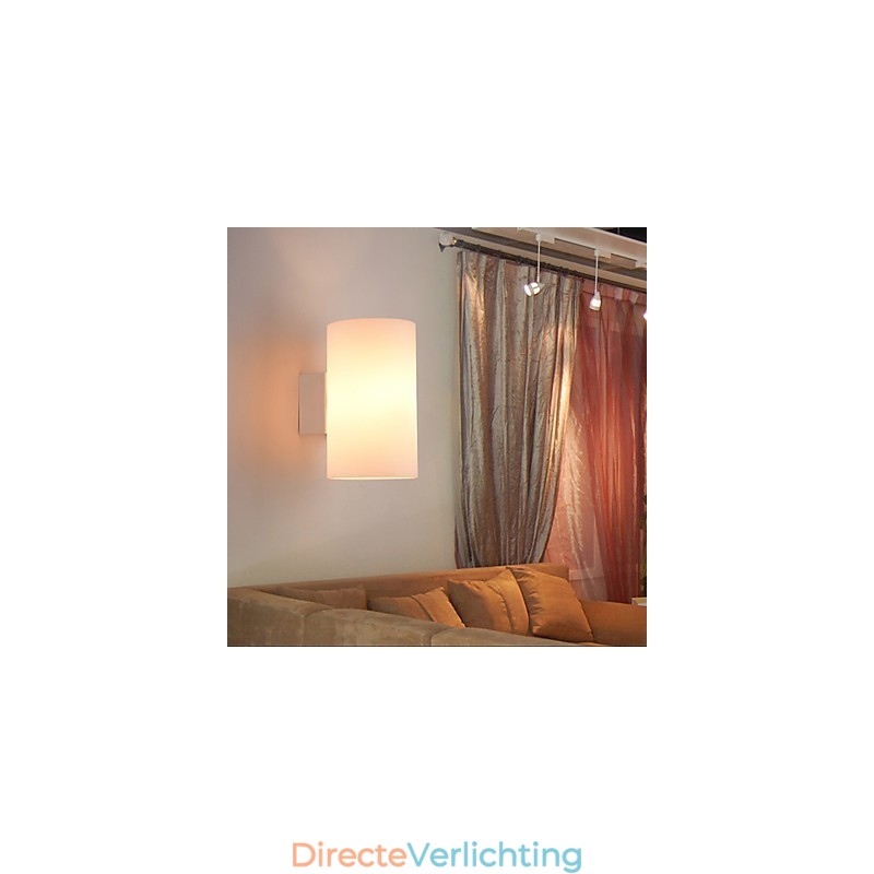 Glazen wandlamp voor metalen voet en glazen kap voor slaapkamerlamp