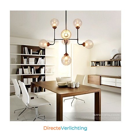 Moderne creatieve smeedijzeren kroonluchter die oude gebruiken herstelt Glazen bol Moleculaire magische bonen Hanglamp Moderne creatieve smeedijzeren kroonluchter die oude gebruiken herstelt Glazen bol Moleculaire magische bonen Hanglamp