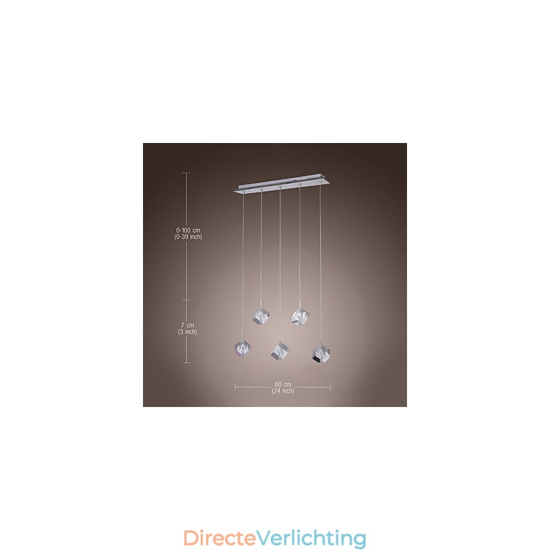 Moderne eigentijdse eiland kristal chromen hanglamp