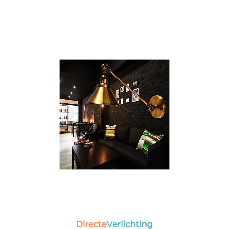 Vintage metalen wandlamp gemonteerde retro industriële wandlamp lampenkap verstelbare nachtverlichtingsarmaturen