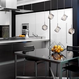 Moderne eigentijdse eiland kristal chromen hanglamp