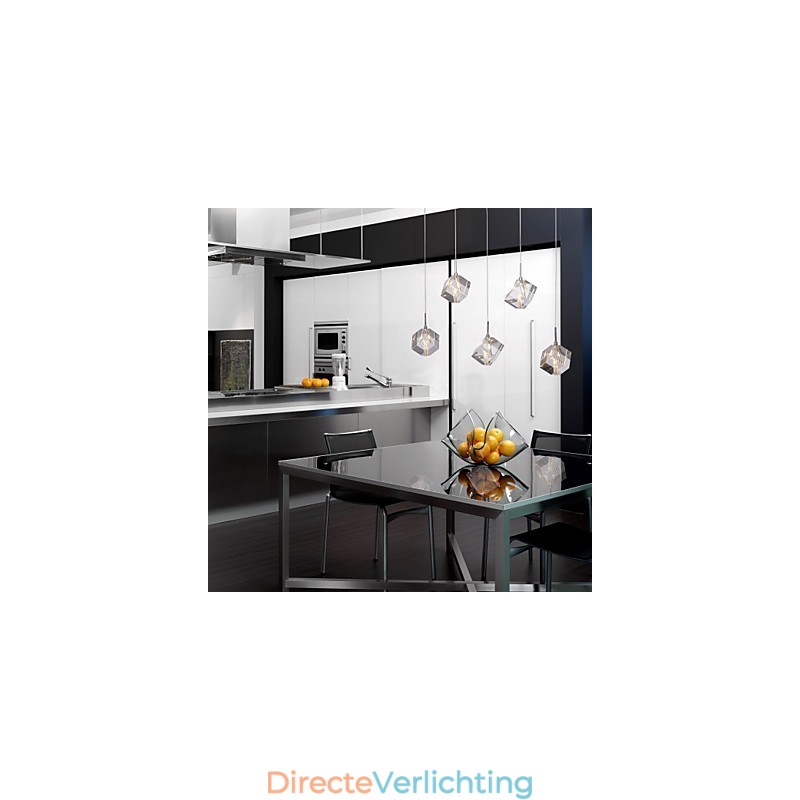 Moderne eigentijdse eiland kristal chromen hanglamp