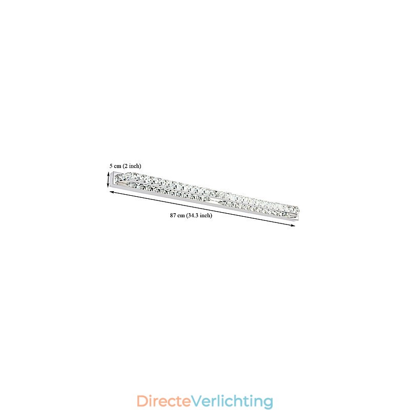 Lange hoogwaardige spiegellamp badkamerverlichting metaal en kristal wandlamp