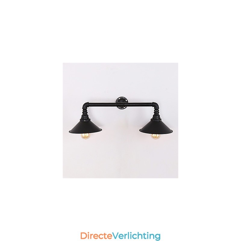 2 koppen retro industriële buis wandlampen eenvoudige loft zwarte metalen eetkamer keuken bar café decoratieve verlichting