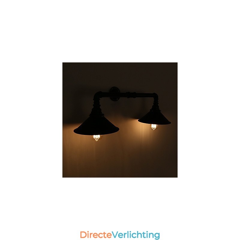 2 koppen retro industriële buis wandlampen eenvoudige loft zwarte metalen eetkamer keuken bar café decoratieve verlichting