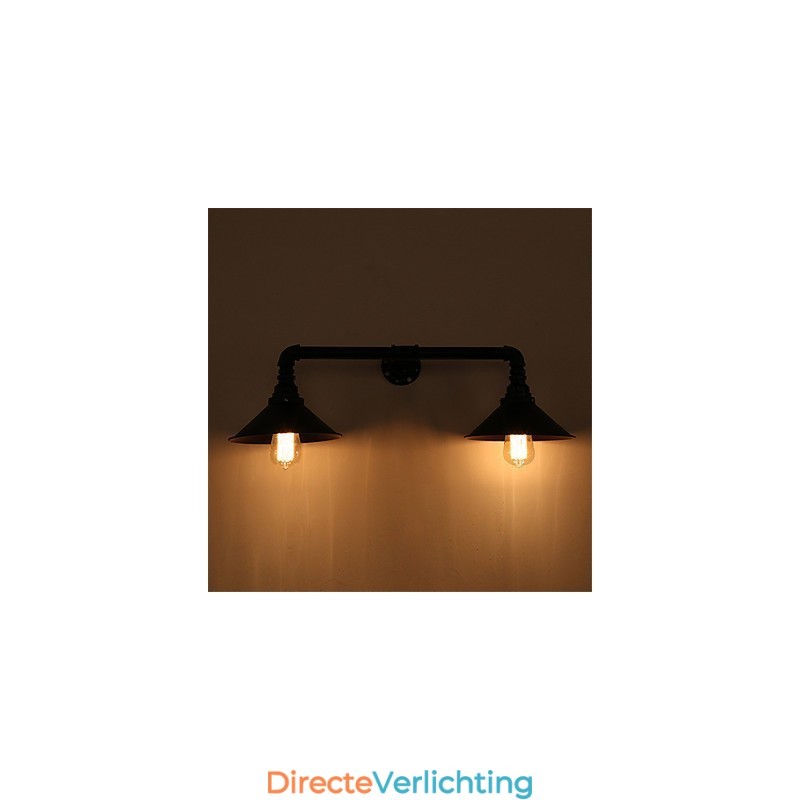 2 koppen retro industriële buis wandlampen eenvoudige loft zwarte metalen eetkamer keuken bar café decoratieve verlichting