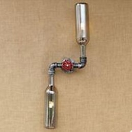 Smeedijzeren Loft De Flessenpijp Flessenwandlamp Plank