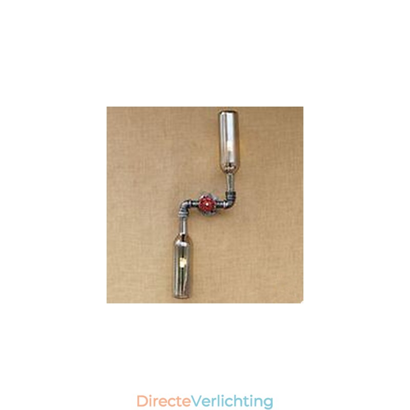 Smeedijzeren Loft De Flessenpijp Flessenwandlamp Plank