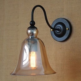 Amerikaanse landelijke minimalistische woonkamer hal versierde glazen wandlamp