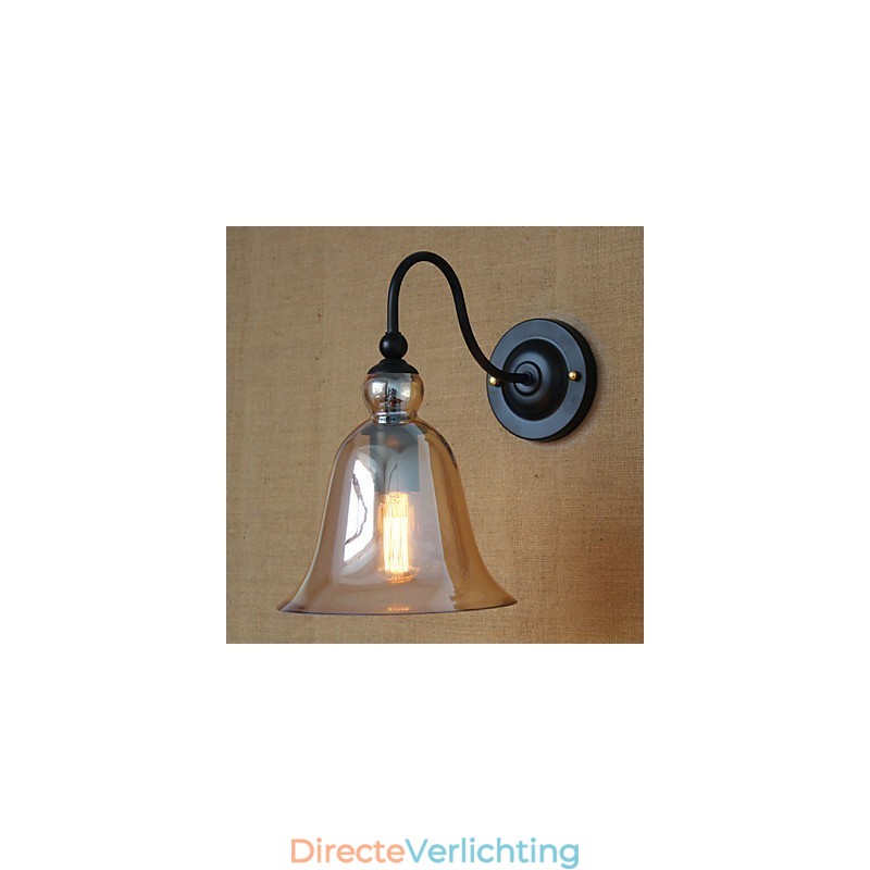 Amerikaanse landelijke minimalistische woonkamer hal versierde glazen wandlamp