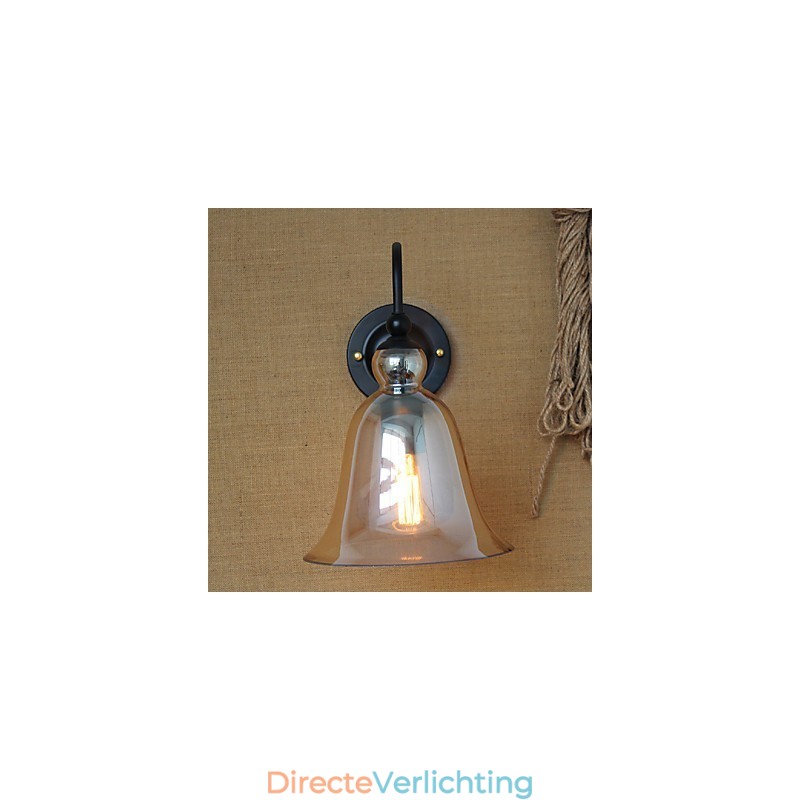 Amerikaanse landelijke minimalistische woonkamer hal versierde glazen wandlamp