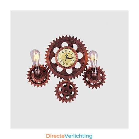 Vintage Industriële Wandlampen Hout Tandwiel Vorm Creatieve Draaibare Verlichting Restaurant Café Bar Decoratieverlichting Vintage Industriële Wandlampen Hout Tandwiel Vorm Creatieve Draaibare Verlichting Restaurant Café Bar Decoratieverlichting