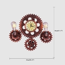 Vintage Industriële Wandlampen Hout Tandwiel Vorm Creatieve Draaibare Verlichting Restaurant Café Bar Decoratieverlichting