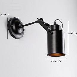 Vintage zwarte metalen loft wandlamp woonkamer eetkamer hal café bars bar wandlamp