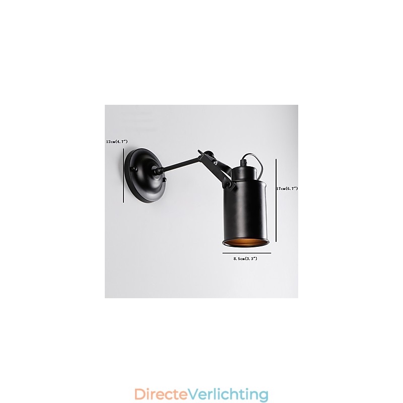 Vintage zwarte metalen loft wandlamp woonkamer eetkamer hal café bars bar wandlamp