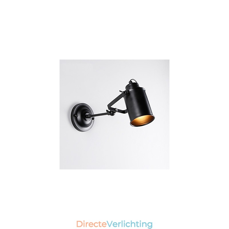 Vintage zwarte metalen loft wandlamp woonkamer eetkamer hal café bars bar wandlamp