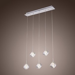 Moderne eigentijdse eiland kristal chromen hanglamp