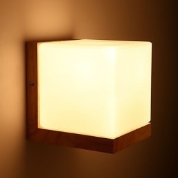 Wandlampen van hout met glazen kap 110V OF 220V Country Novelty
