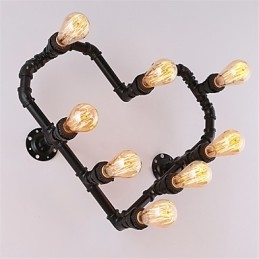 Vintage Waterpijp Liefdevol Hart Creatieve Wandlampen Industrieel Woonkamer Restaurant Bars Café Decoratie Wandlampen