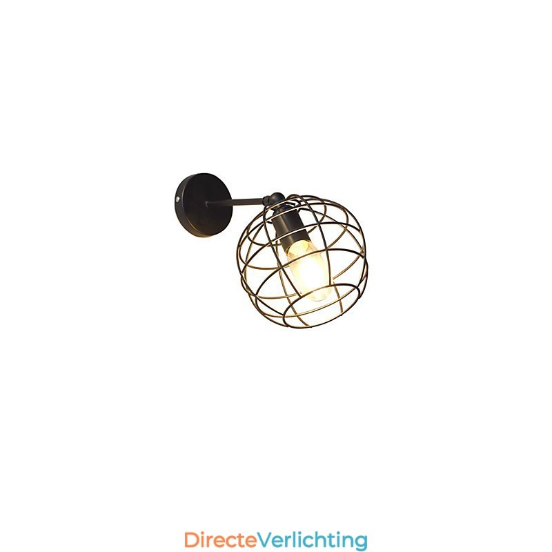 Bakstenen holle ronde ijzeren wandlamp domme zwarte Amerikaanse decoratie lichtzwaardlamp op muur