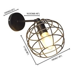 Bakstenen holle ronde ijzeren wandlamp domme zwarte Amerikaanse decoratie lichtzwaardlamp op muur