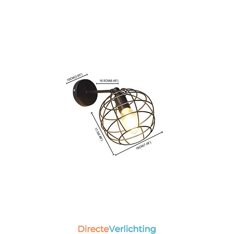 Bakstenen holle ronde ijzeren wandlamp domme zwarte Amerikaanse decoratie lichtzwaardlamp op muur