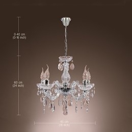 Upligh Chrome Plafondlamp Kaarslicht Acryl Armatuur Kroonluchter Hanglamp