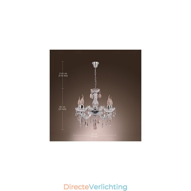 Upligh Chrome Plafondlamp Kaarslicht Acryl Armatuur Kroonluchter Hanglamp
