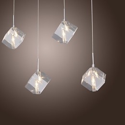 Moderne eigentijdse eiland kristal chromen hanglamp