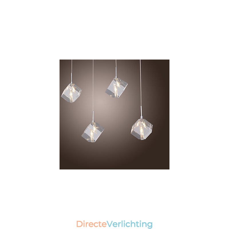 Moderne eigentijdse eiland kristal chromen hanglamp