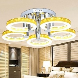 Eenvoudige kroonluchter van acryl met 5 lampen (chroomafwerking)