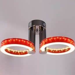 WarmWhite Witte Acryl Rode Kroonluchter met 2 Lichtpunten