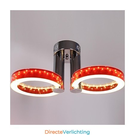 WarmWhite Witte Acryl Rode Kroonluchter met 2 Lichtpunten WarmWhite Witte Acryl Rode Kroonluchter met 2 Lichtpunten