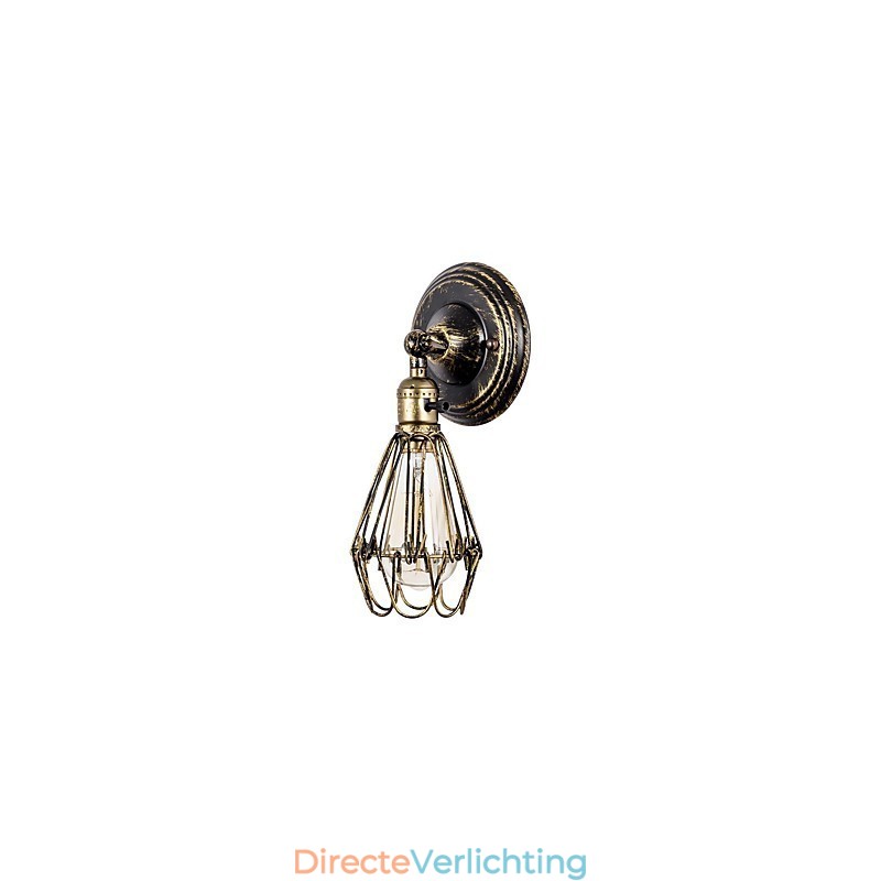 Wandlampen Vintage Indoor Hoek Verstelbare Metalen Wandlamp Retro Draadkooi Wandlamp