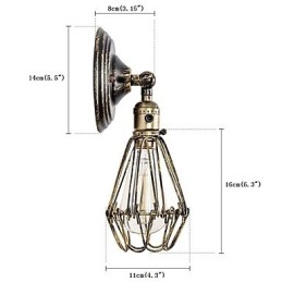 Wandlampen Vintage Indoor Hoek Verstelbare Metalen Wandlamp Retro Draadkooi Wandlamp
