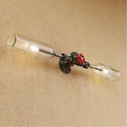 Retro Industry Wind Designer Waterfles Lamp Wandlamp Grijs