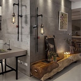 Retro Industriële Pijp Wandlampen Eenvoudige Loft Zwarte Vogelkooi Metalen Woonkamer Eetkamer Keuken Bar Café Decoratieve verlichting