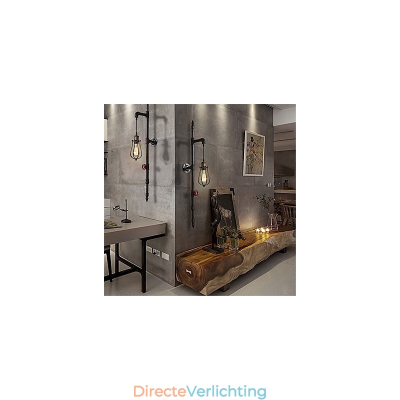 Retro Industriële Pijp Wandlampen Eenvoudige Loft Zwarte Vogelkooi Metalen Woonkamer Eetkamer Keuken Bar Café Decoratieve verlichting