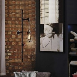 Retro Industriële Pijp Wandlampen Eenvoudige Loft Zwarte Vogelkooi Metalen Woonkamer Eetkamer Keuken Bar Café Decoratieve verlichting