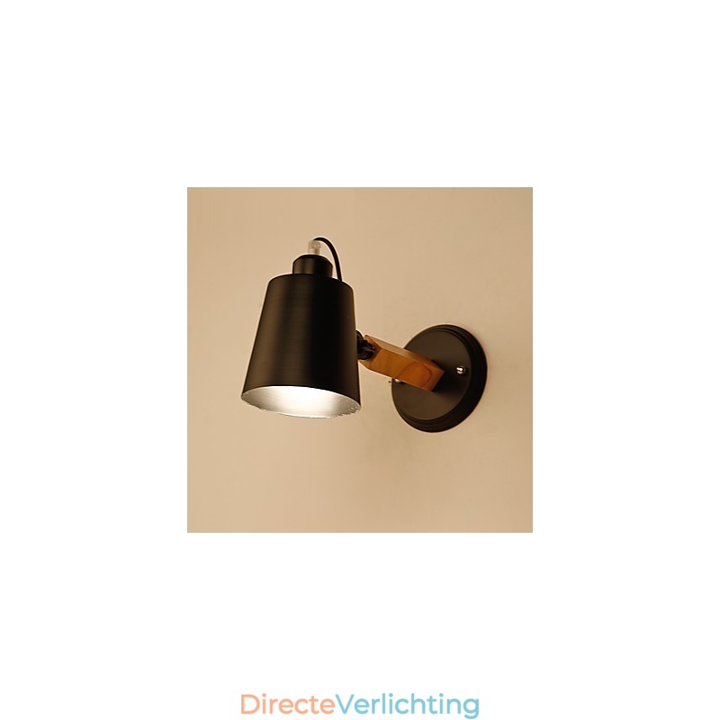Vintage Hout Art Deco Metaal Metaal Rustiek Wandlamp Woonkamer Eetkamer Hal Wandlamp Zwart Wit Optioneel