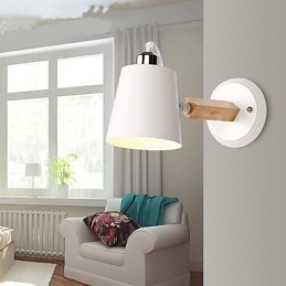 Vintage Hout Art Deco Metaal Metaal Rustiek Wandlamp Woonkamer Eetkamer Hal Wandlamp Zwart Wit Optioneel