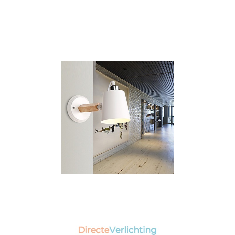 Vintage Hout Art Deco Metaal Metaal Rustiek Wandlamp Woonkamer Eetkamer Hal Wandlamp Zwart Wit Optioneel