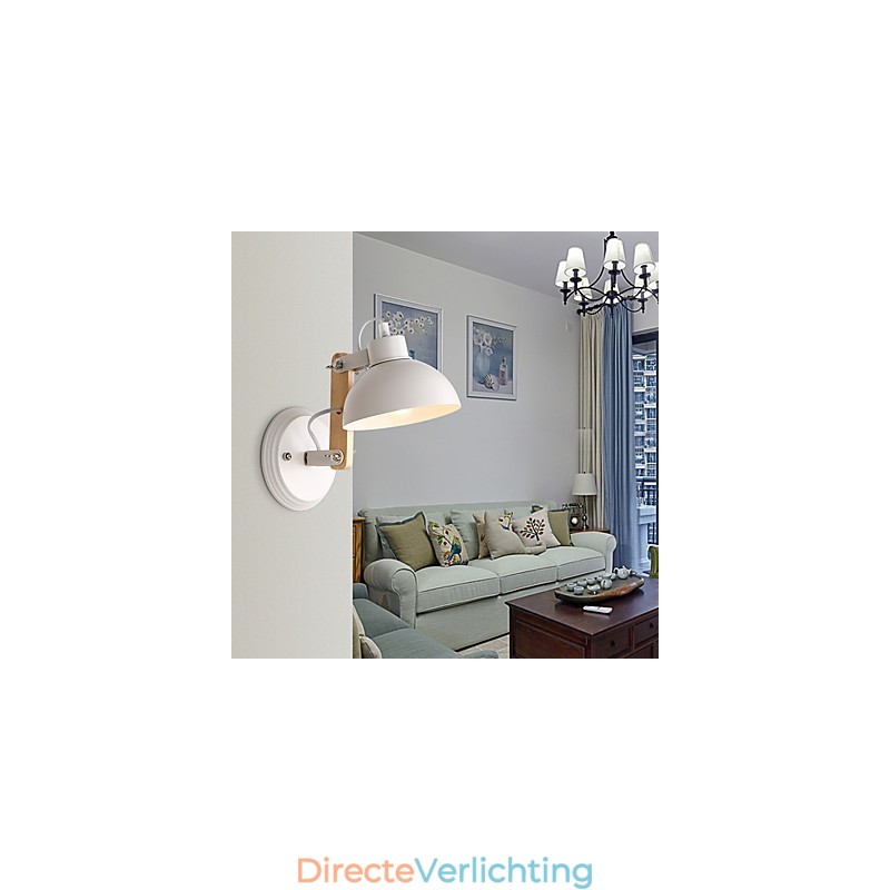 Vintage Hout Art Deco Metaal Metaal Rustiek Wandlamp Woonkamer Eetkamer Hal Wandlamp Zwart Wit Optioneel